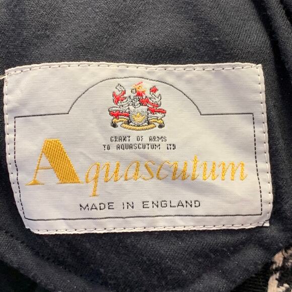 AQUASCUTUM Size XL Black Beige Wool Houndstooth Quilted Buttoned Jacket - Picture 5 of 8